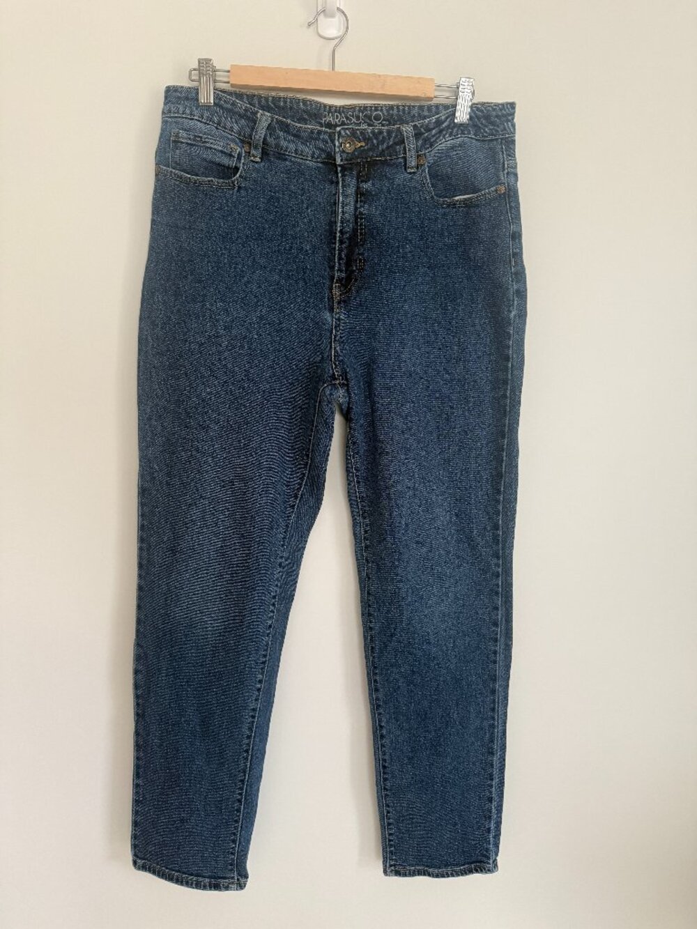 Parasuco Jeans Women Straight Leg Stretch Denim Blue Jeans Size 14